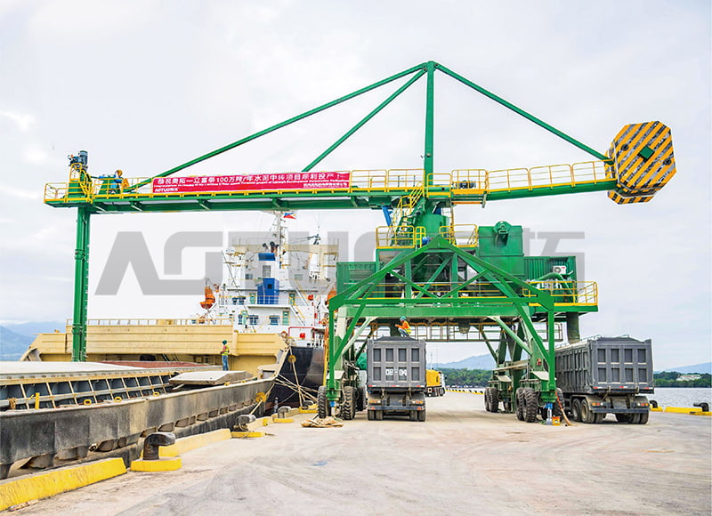 1,000-70,000 DWT 200-1500t / h ยางรถขนถ่ายสกรูมือถือ