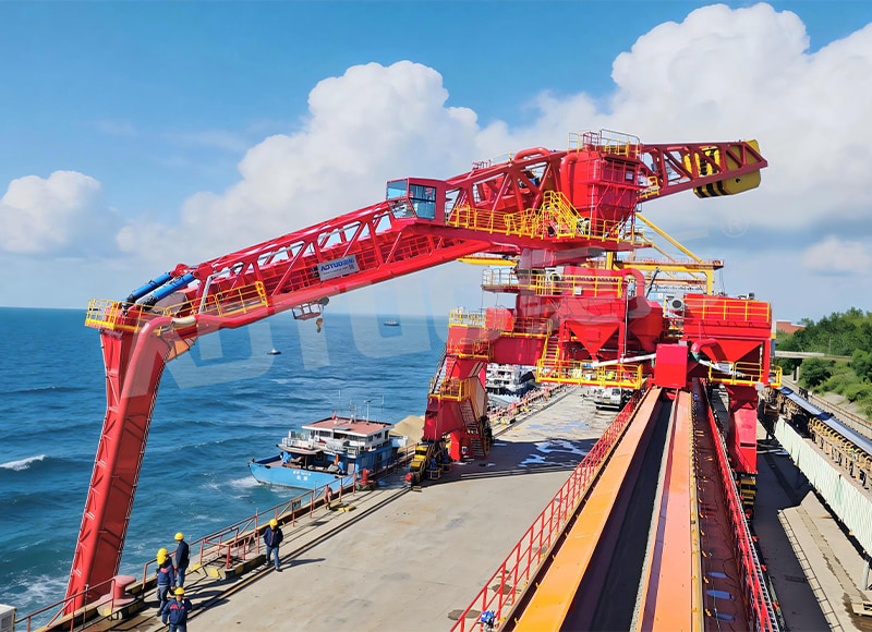ประเภท ATSL-B เกลียวชนิดเม็ดที่เป็นมิตรต่อสิ่งแวดล้อม Ship Unloader