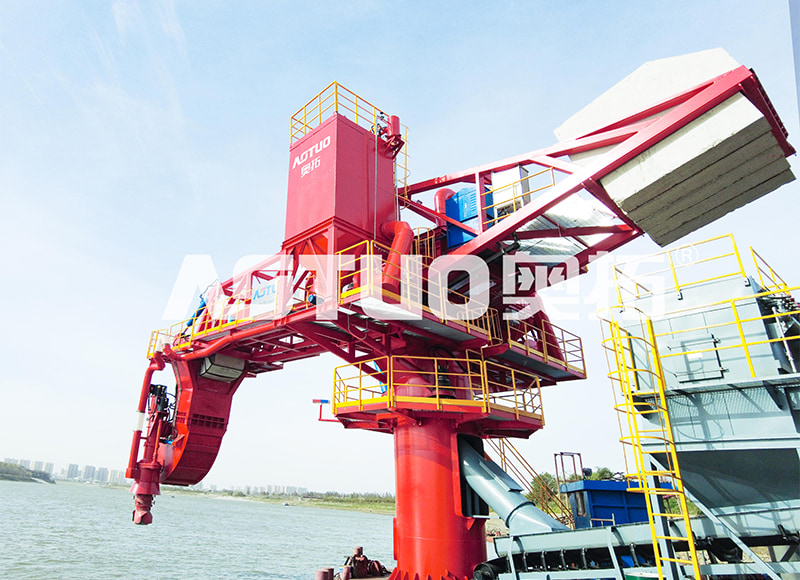 ATSL-A เครนขนถ่ายปูนเม็ดที่เป็นมิตรต่อสิ่งแวดล้อมชนิดคงที่ Screw Ship Unloader